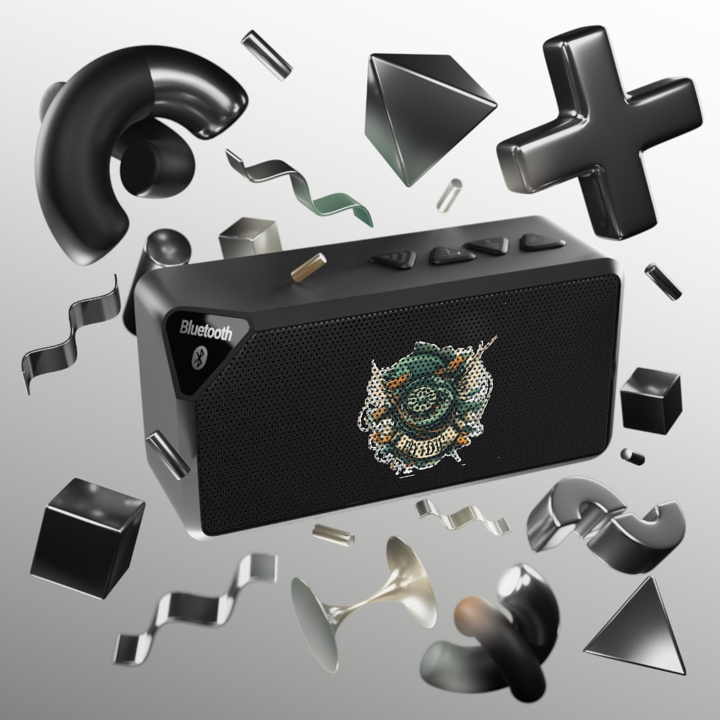 L - Fly or Die Fishing - Enceinte Bluetooth Jabba - Design unique pour les amateurs de musique