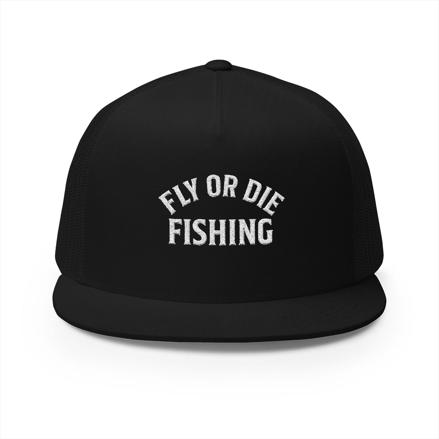 D - Fly or Die Fishing - 5 Panel Trucker Cap