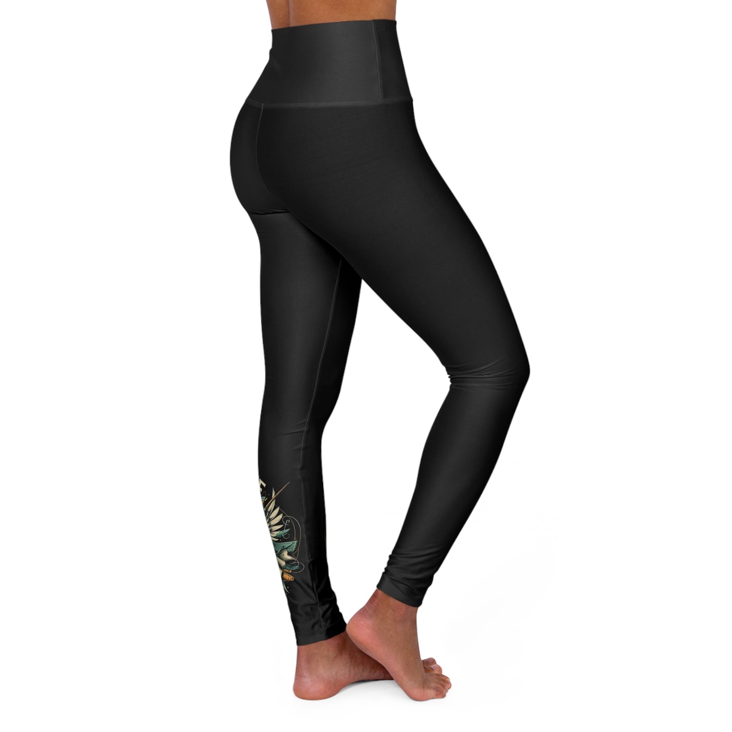 A - Fly or Die Fishing - Leggings de yoga à taille haute (AOP)