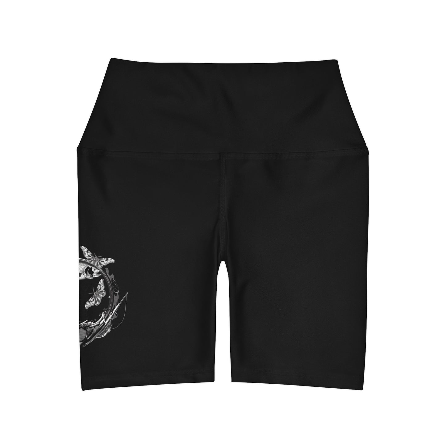 J - Fly or Die Fishing - Short de yoga à taille haute (AOP)