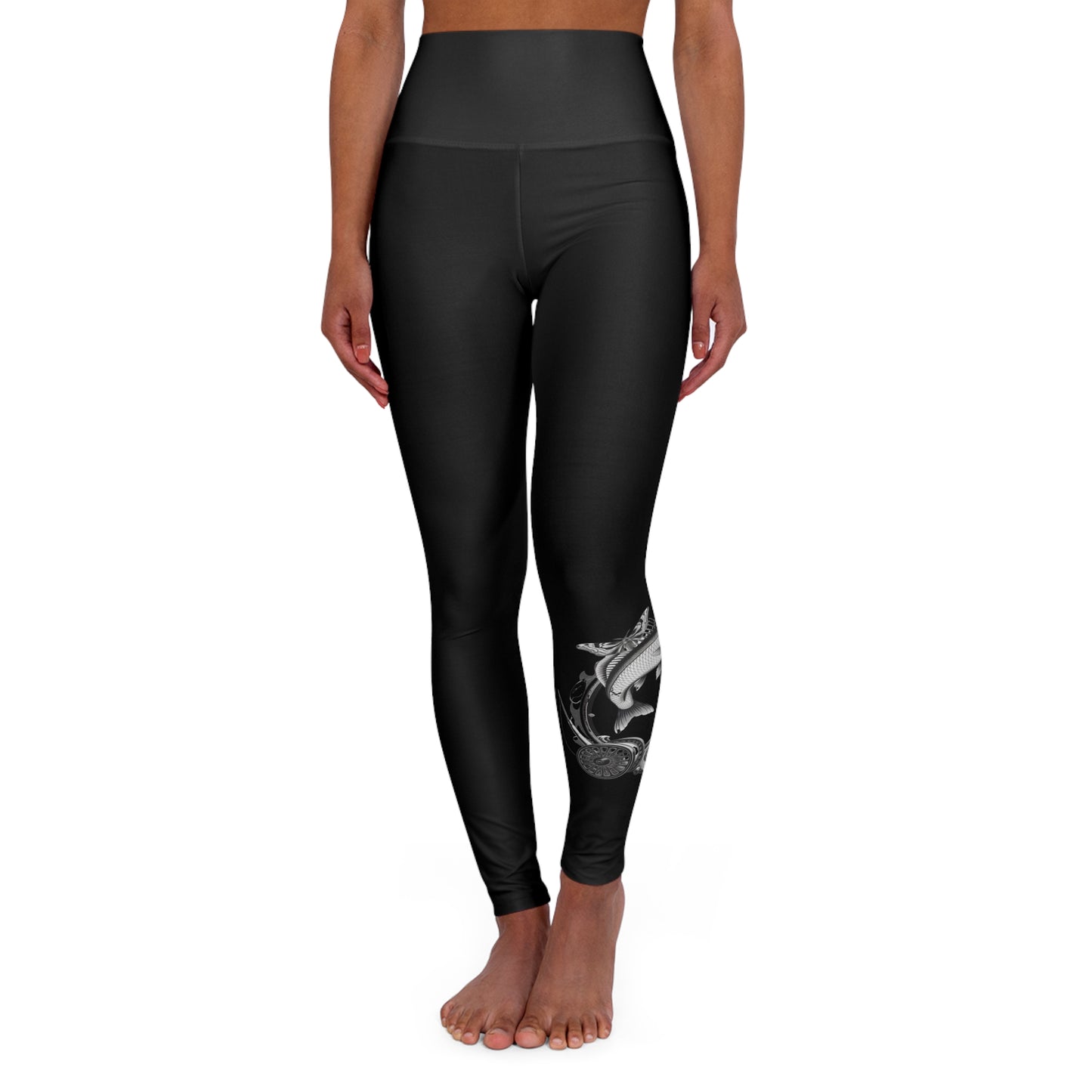 H - Fly or Die Fishing - Leggings de yoga à taille haute (AOP)