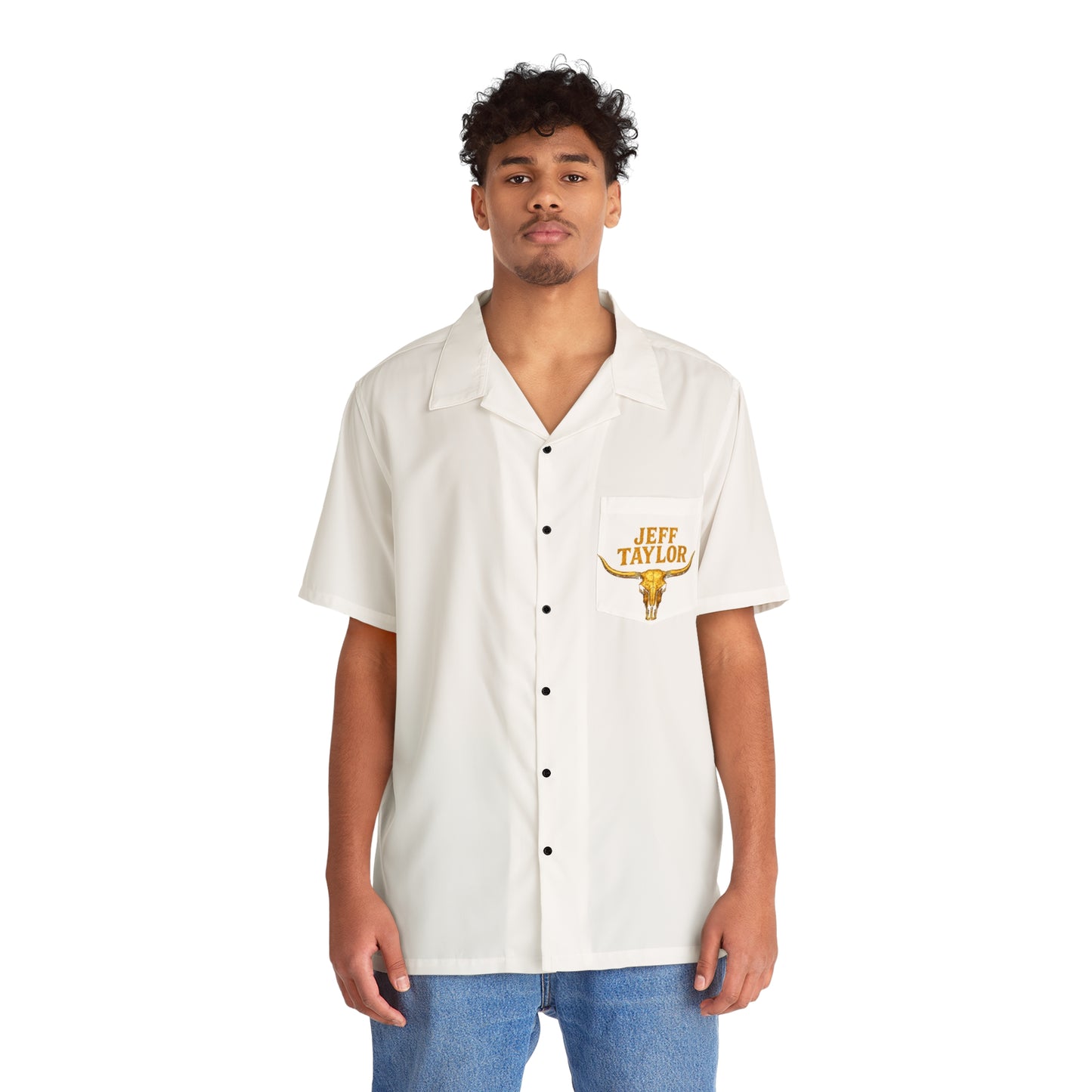 Jeff Taylor Longhorn Embroidered Hawaiian Shirt