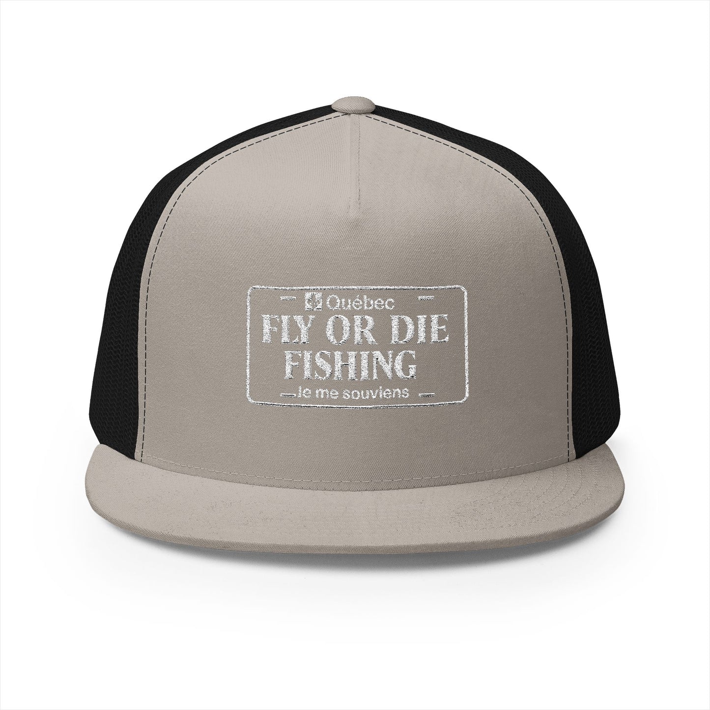 D - Fly or Die Fishing - 5 Panel Trucker Cap