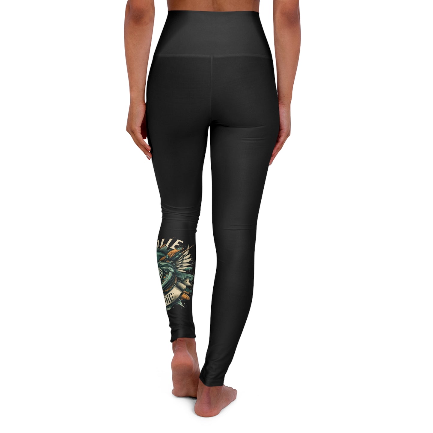 A - Fly or Die Fishing - Leggings de yoga à taille haute (AOP)