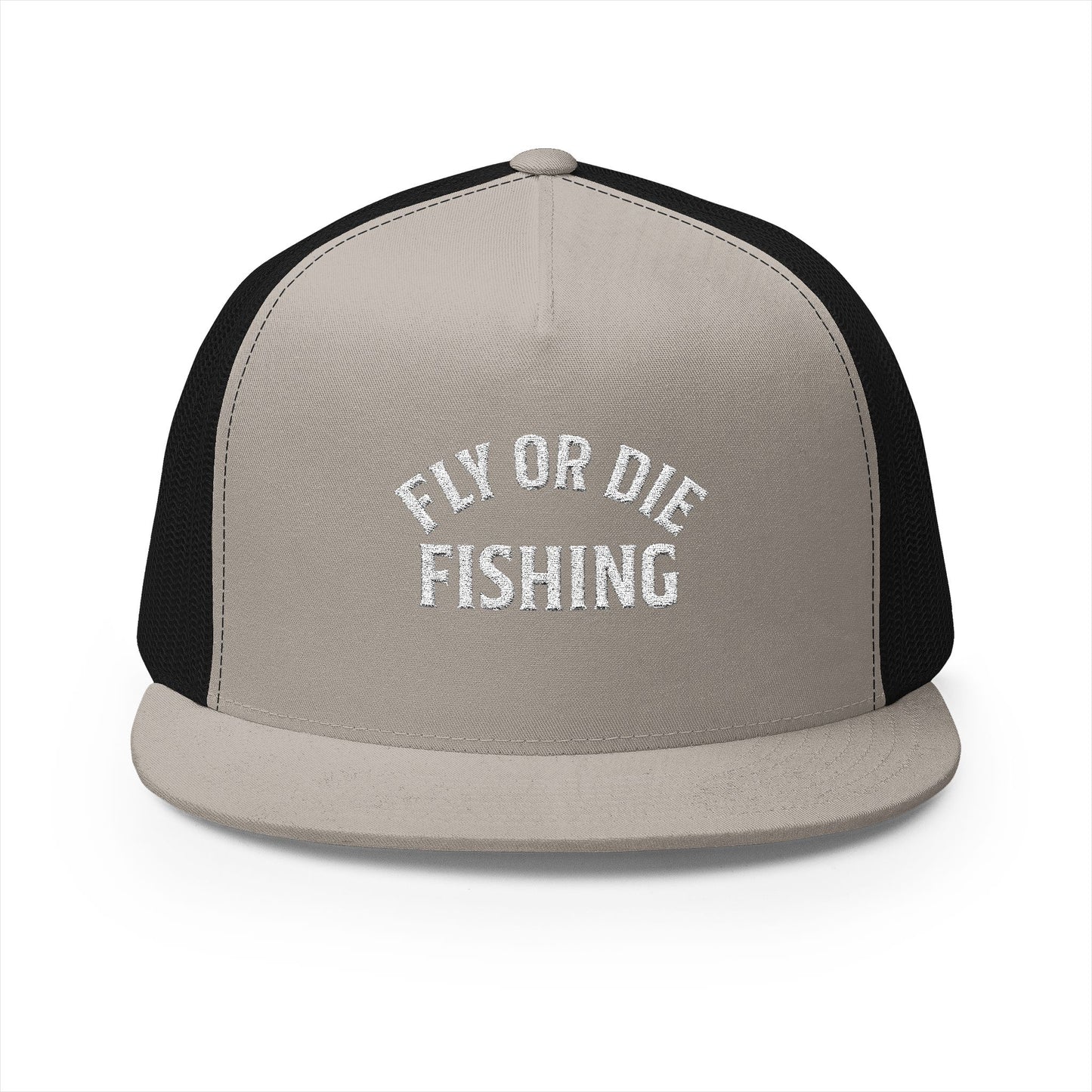 D - Fly or Die Fishing - 5 Panel Trucker Cap