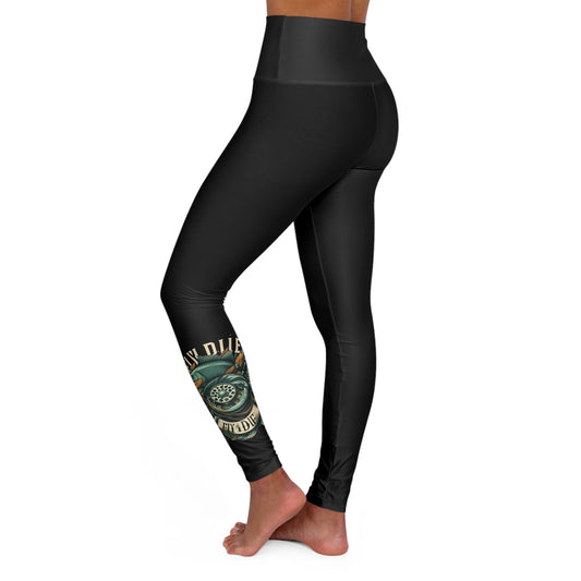 A - Fly or Die Fishing - Leggings de yoga à taille haute (AOP)