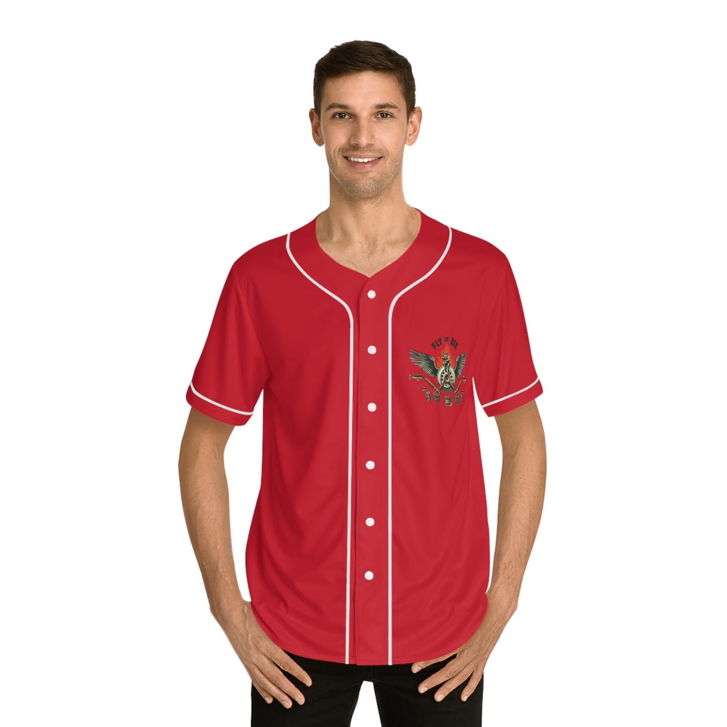 G - Fly or Die Fishing - Men's Baseball Jersey (AOP)