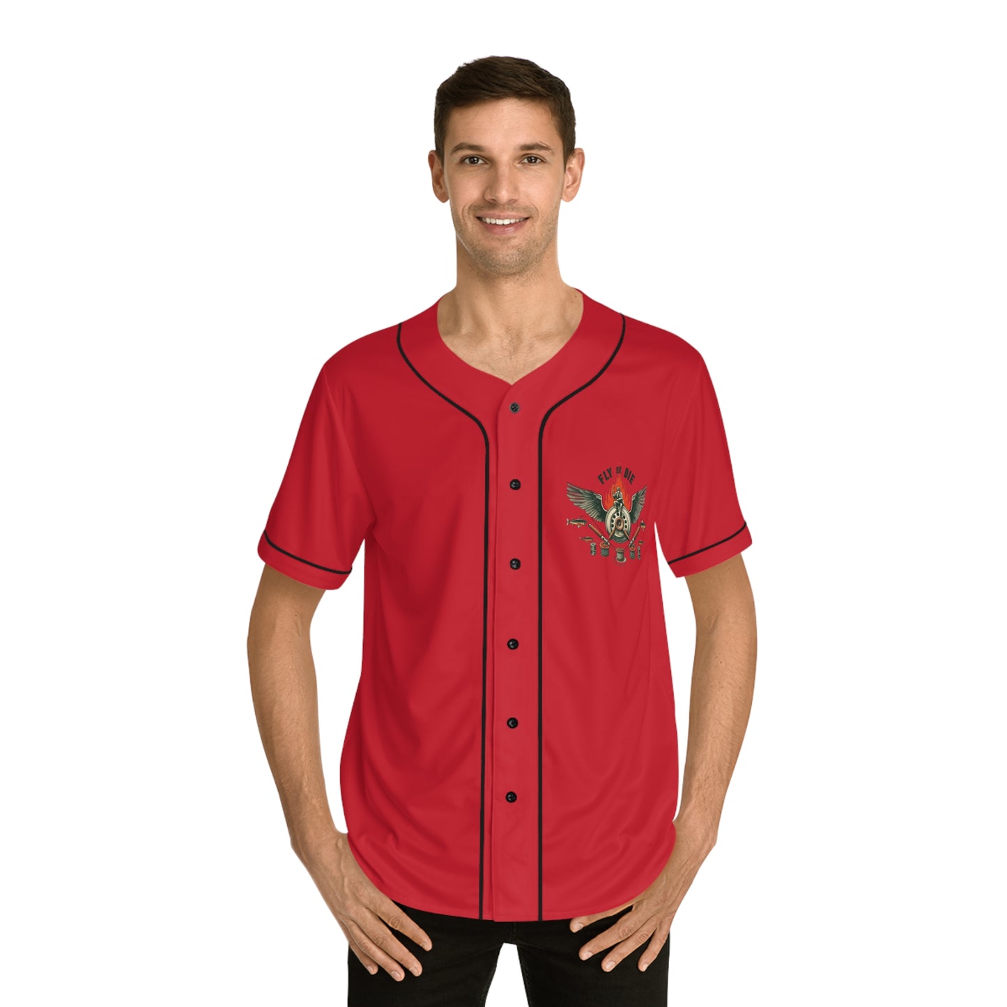 G - Fly or Die Fishing - Men's Baseball Jersey (AOP)