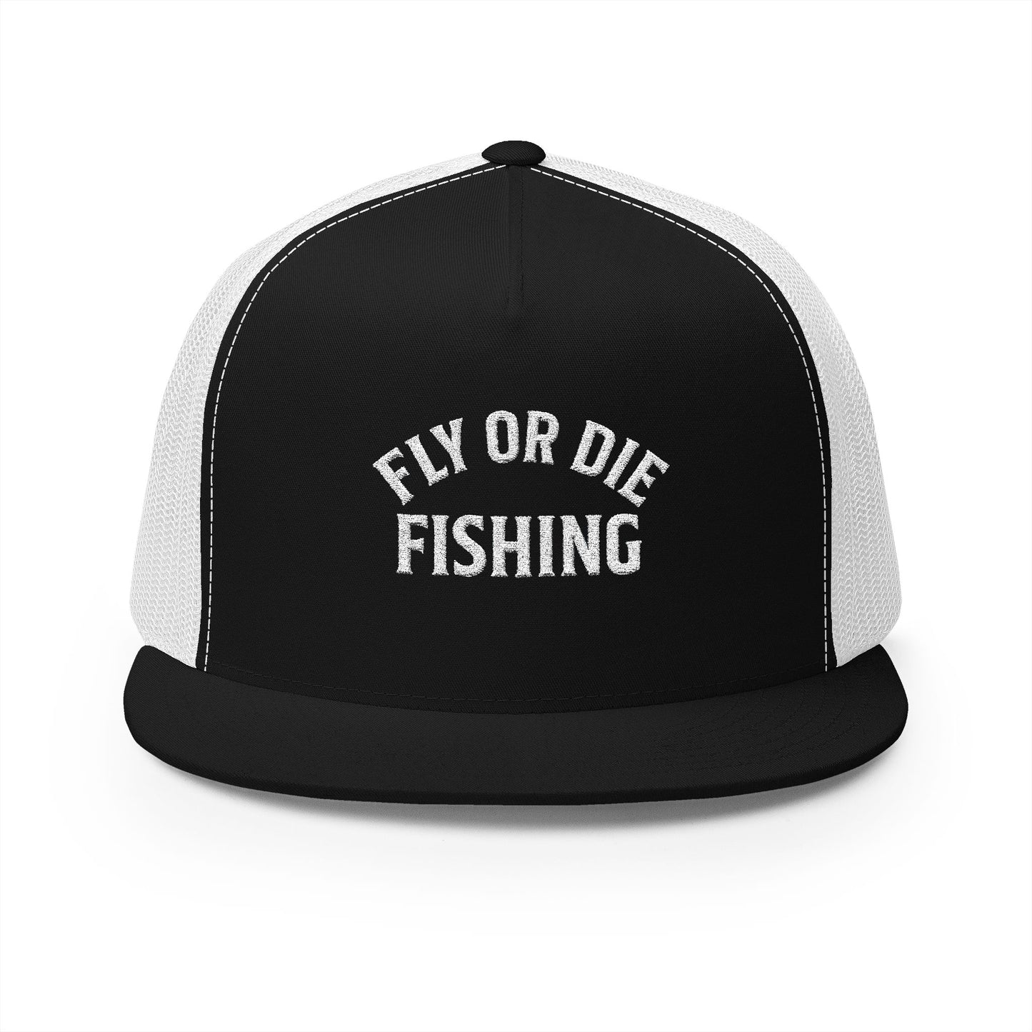 D - Fly or Die Fishing - 5 Panel Trucker Cap