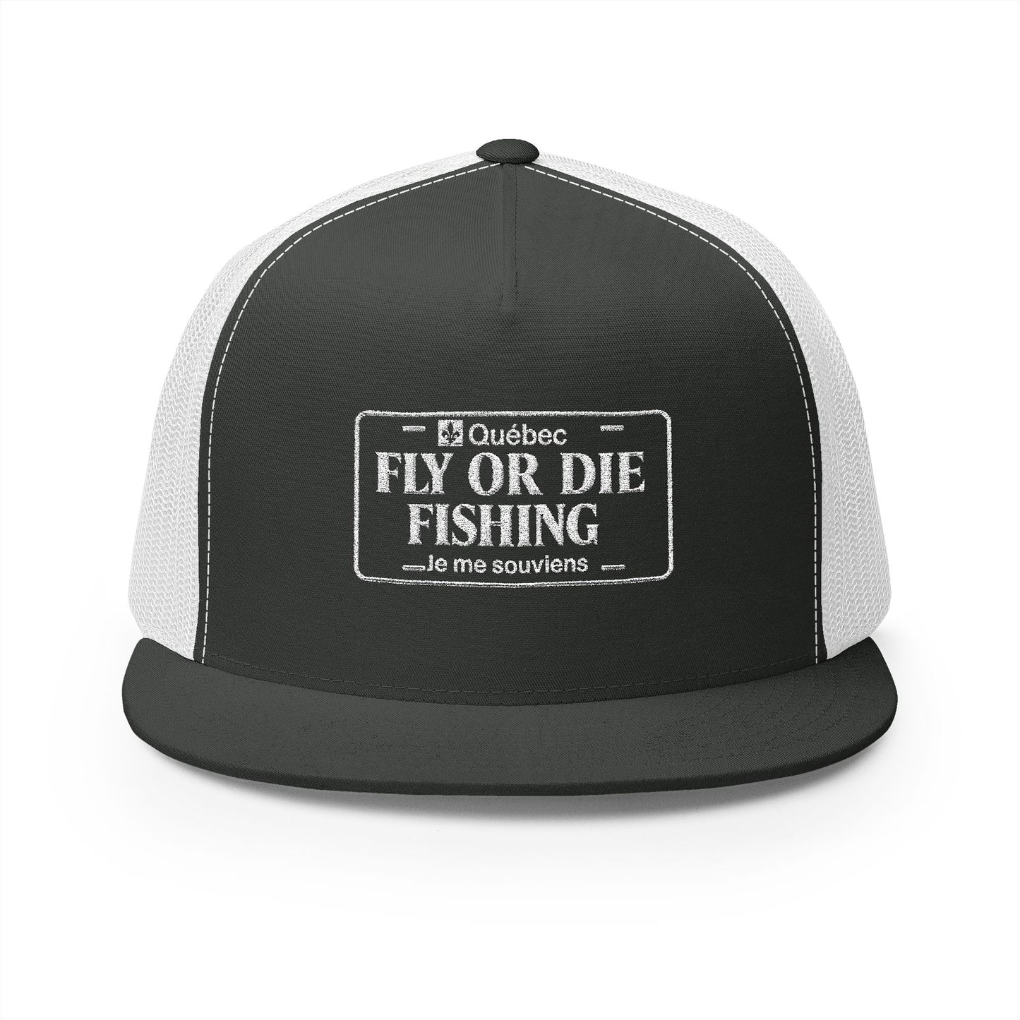 D - Fly or Die Fishing - 5 Panel Trucker Cap