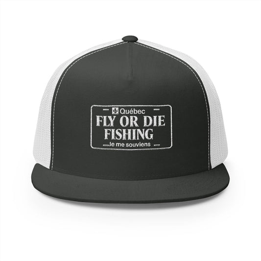 D - Fly or Die Fishing - 5 Panel Trucker Cap