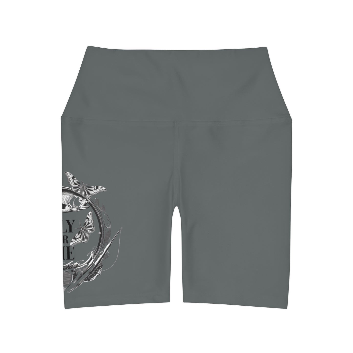 J - Fly or Die Fishing - Short de yoga à taille haute (AOP)