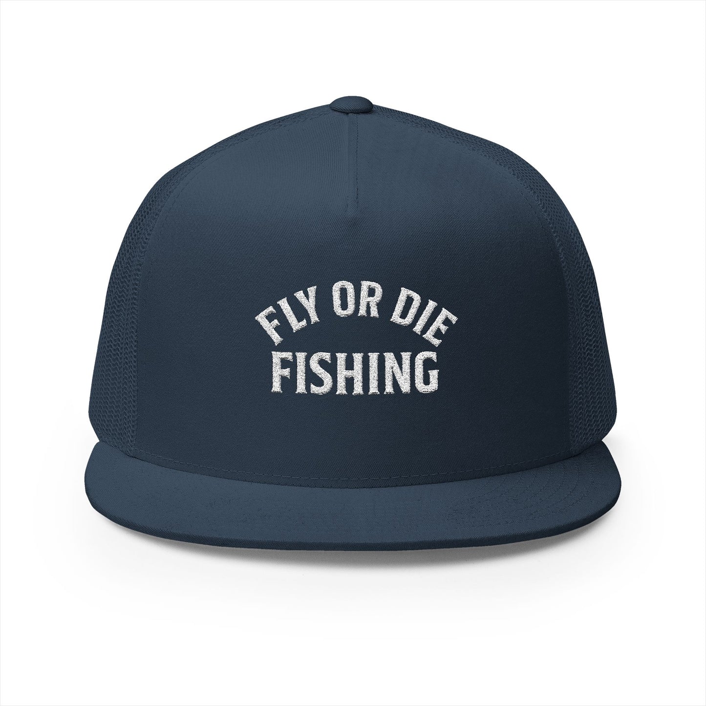 D - Fly or Die Fishing - 5 Panel Trucker Cap