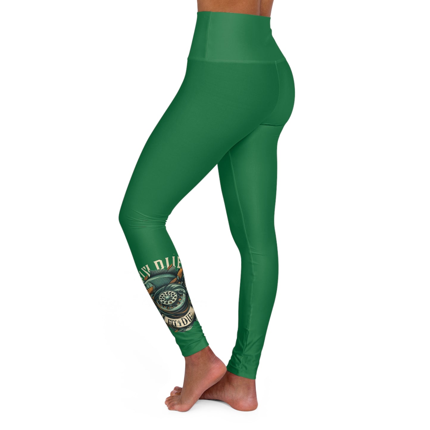 H - Fly or Die Fishing - Leggings de yoga à taille haute (AOP)