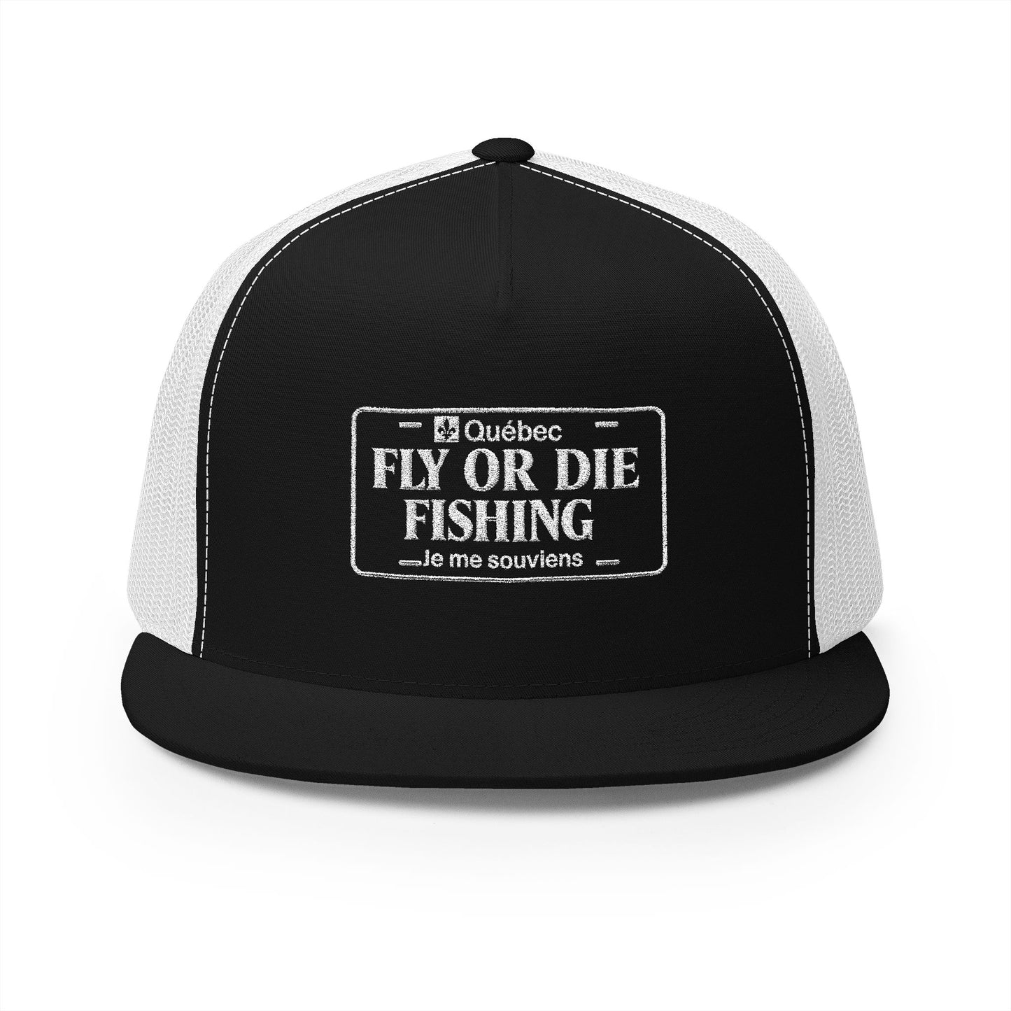 D - Fly or Die Fishing - 5 Panel Trucker Cap