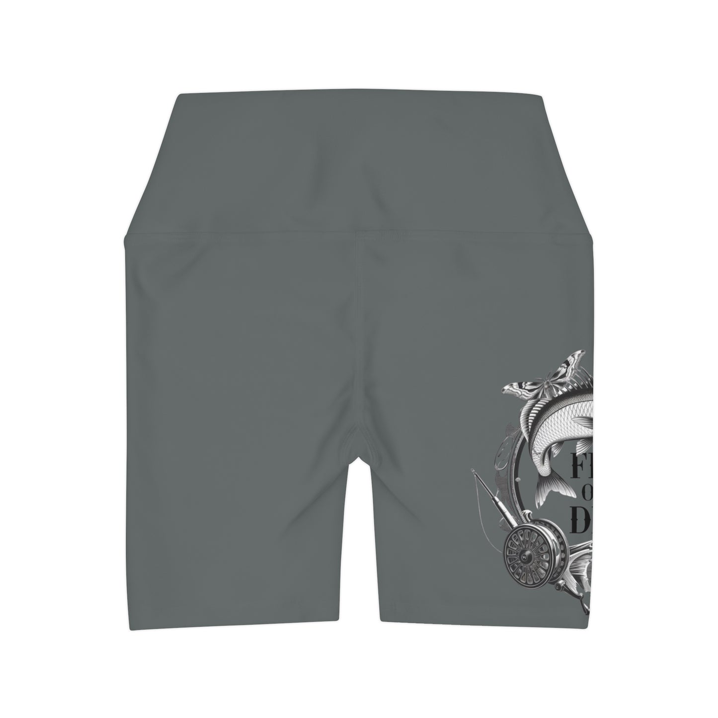 J - Fly or Die Fishing - Short de yoga à taille haute (AOP)