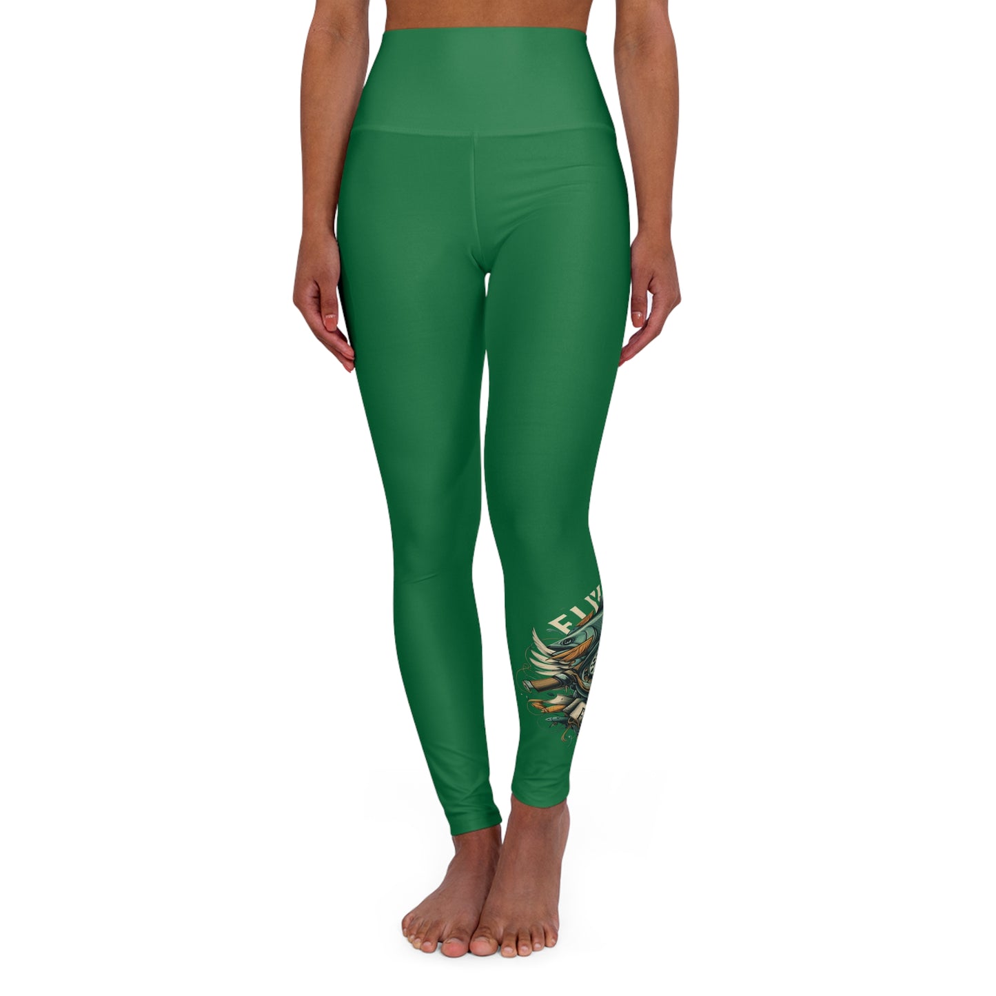 H - Fly or Die Fishing - Leggings de yoga à taille haute (AOP)